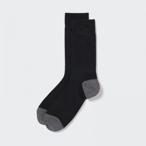 Men Uniqlo Color Block Socks Black | 4495387