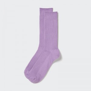 Women Uniqlo Colorful 50 Socks Purple | 3739504