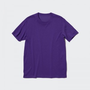 Women Uniqlo Dry Color Crew Neck Short-Sleeve T Shirts Purple | 4005775