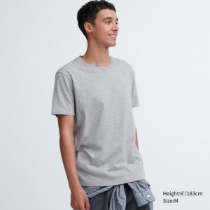 Women Uniqlo Dry Color Crew Neck Short-Sleeve T Shirts Grey | 2400001