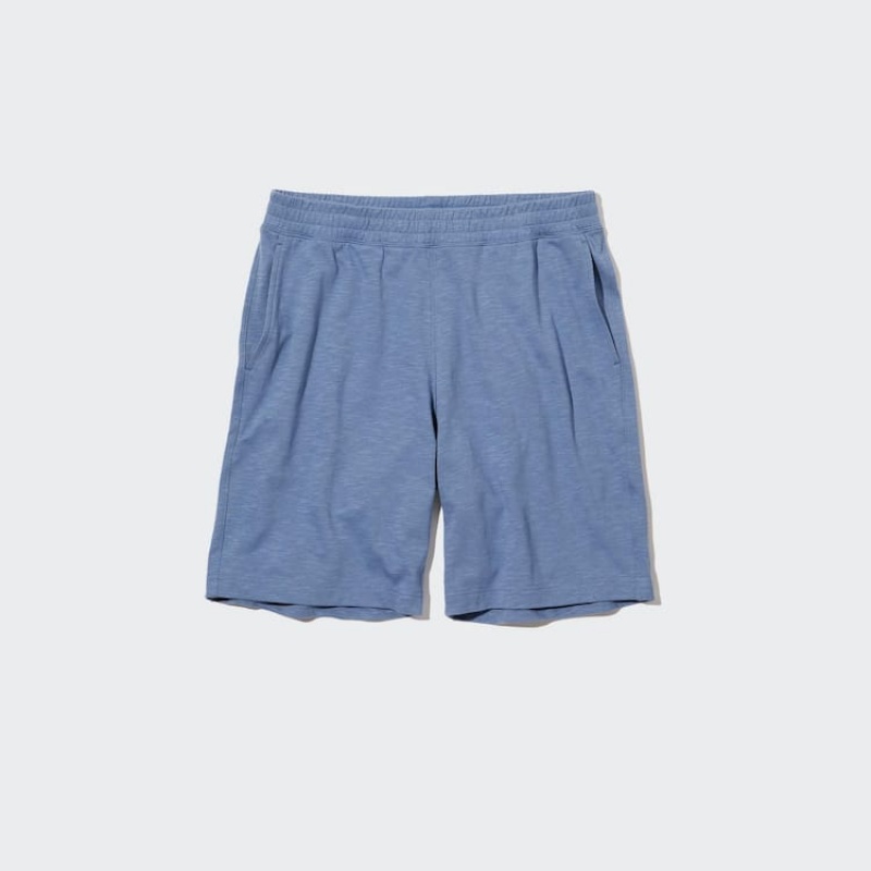 Men Uniqlo Airism Cotton Shorts Blue | 554464