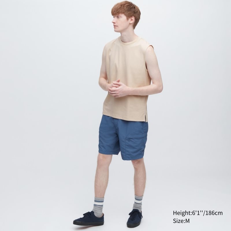 Men Uniqlo Airism Cotton Sleeveless Tank Top Beige | 1825362