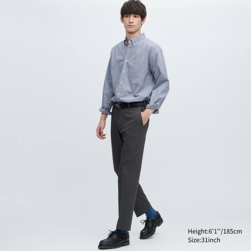Men Uniqlo Airsense Ultra Light Wool-like Pants Grey | 4779150
