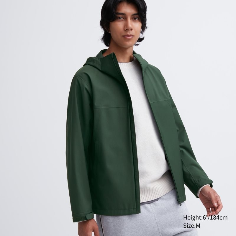 Men Uniqlo Blocktech 3d Cut Parka Olive | 2600869