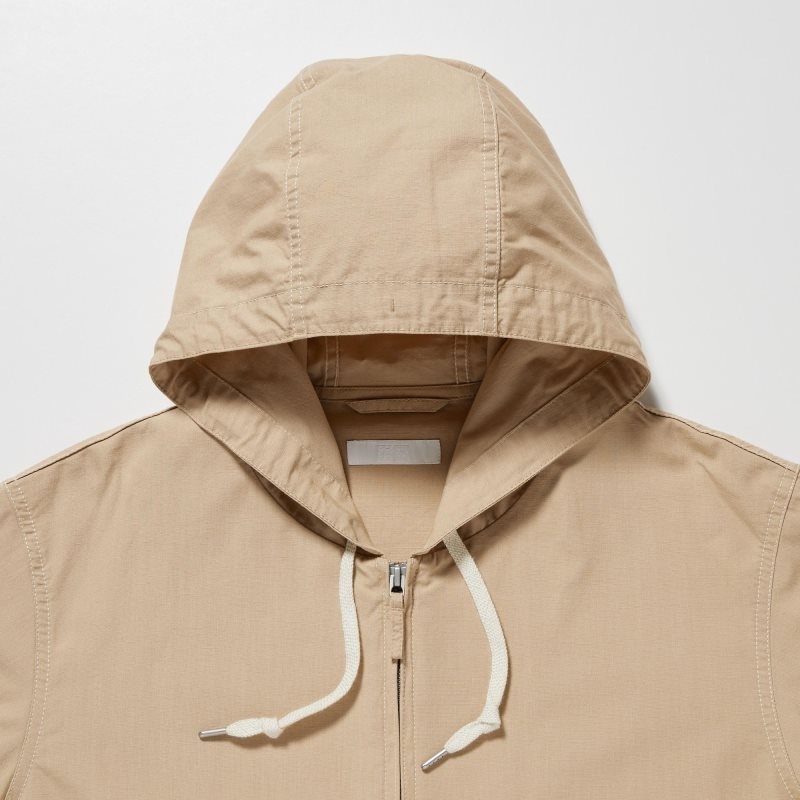 Men Uniqlo Cotton Parka Beige | 4378967
