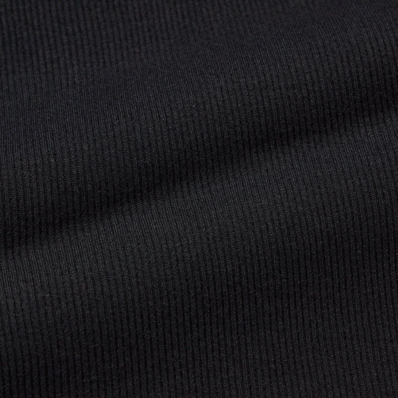 Men Uniqlo Dry Color Ribbed Tank Top Black | 2676450