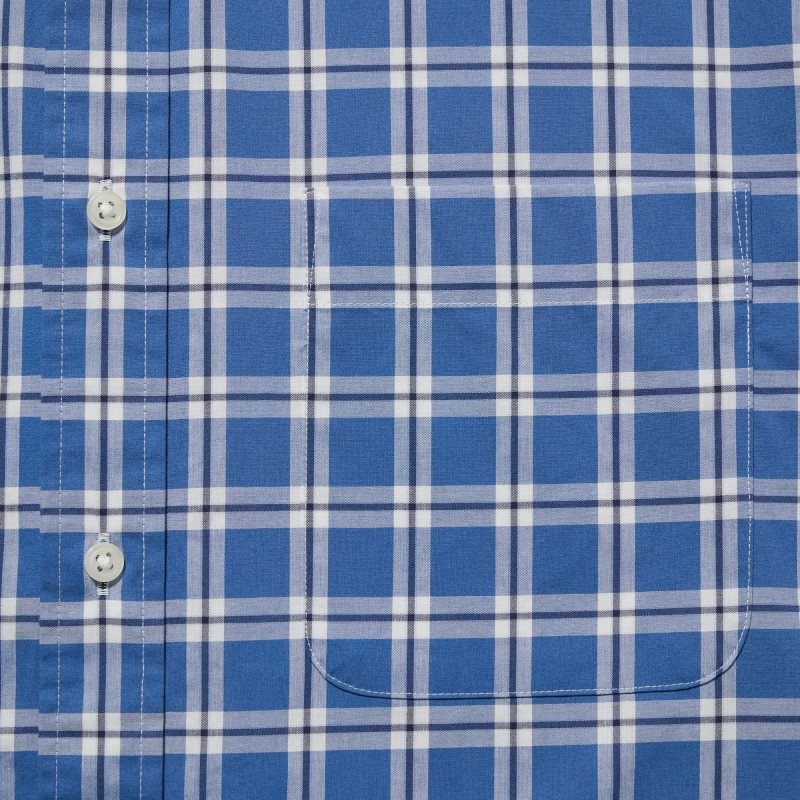 Men Uniqlo Extra Fine Cotton Broadcloth Long-sleeve Shirts Blue | 3973005