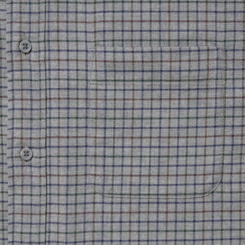 Men Uniqlo Flannel Checked Long-sleeve Shirts Grey | 2400815