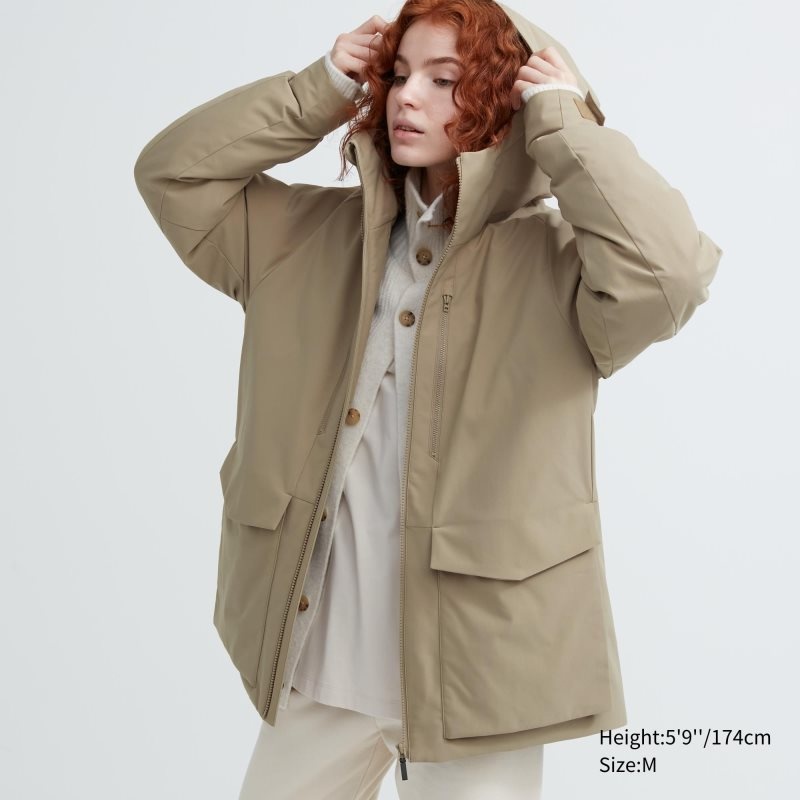 Men Uniqlo Hybrid Down 3d Cut Parka Grey | 2001692