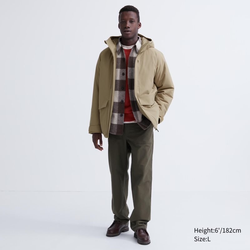 Men Uniqlo Hybrid Down 3d Cut Parka Grey | 2001692