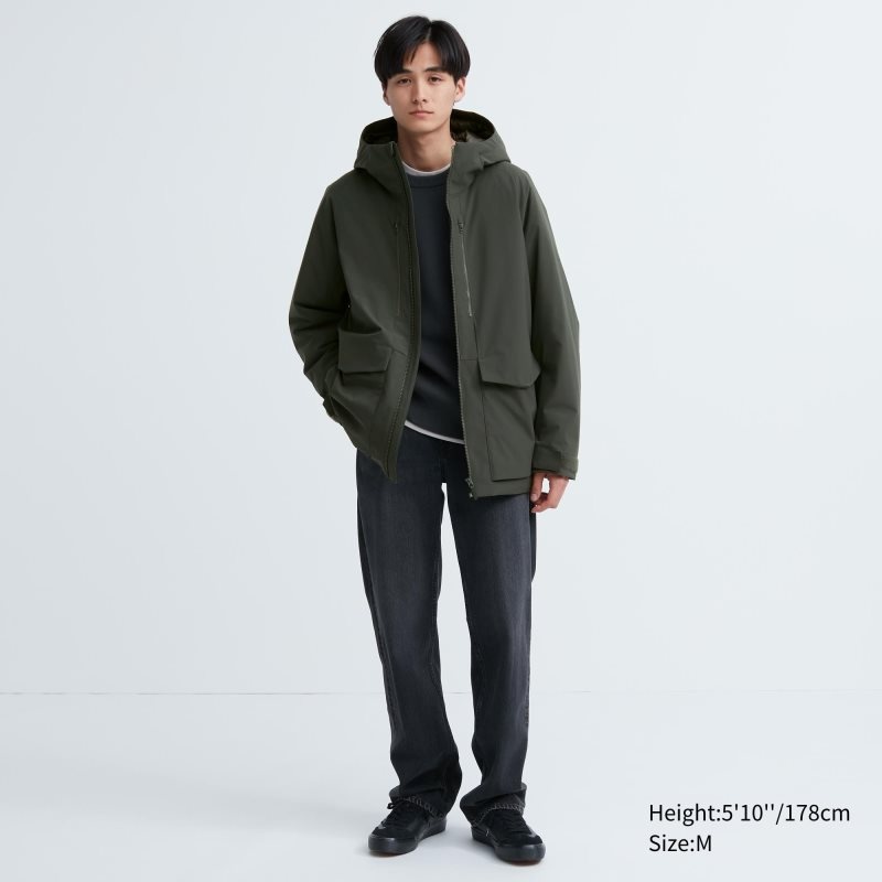 Men Uniqlo Hybrid Down 3d Cut Parka Grey | 2001692