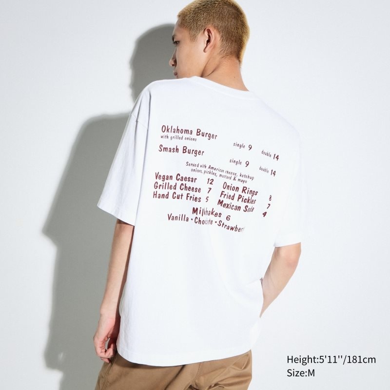 Men Uniqlo L.A. Eats Ut Oversized Short-sleeve Graphic Burger She Wrote T Shirts White | 4179607