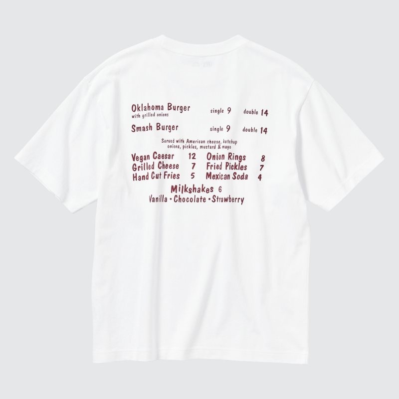Men Uniqlo L.A. Eats Ut Oversized Short-sleeve Graphic Burger She Wrote T Shirts White | 4179607