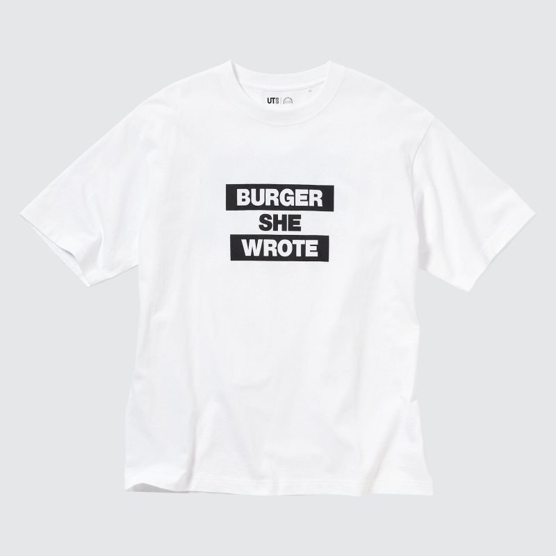 Men Uniqlo L.A. Eats Ut Oversized Short-sleeve Graphic Burger She Wrote T Shirts White | 9030963