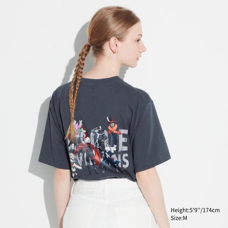 Men Uniqlo My Hero Academia Ut Short-sleeve Graphic T Shirts Grey | 8874487