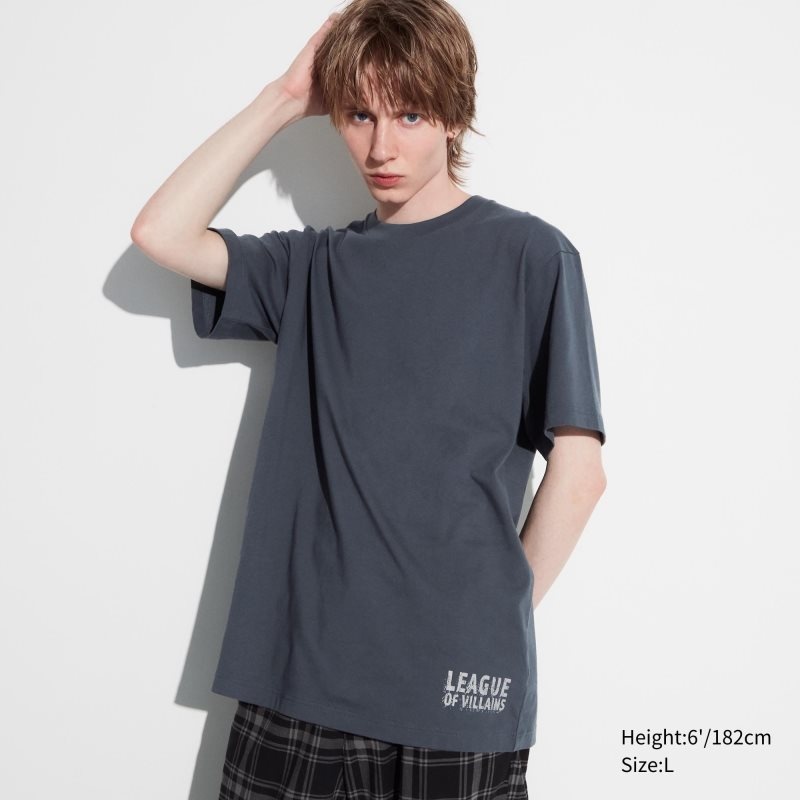 Men Uniqlo My Hero Academia Ut Short-sleeve Graphic T Shirts Grey | 8874487