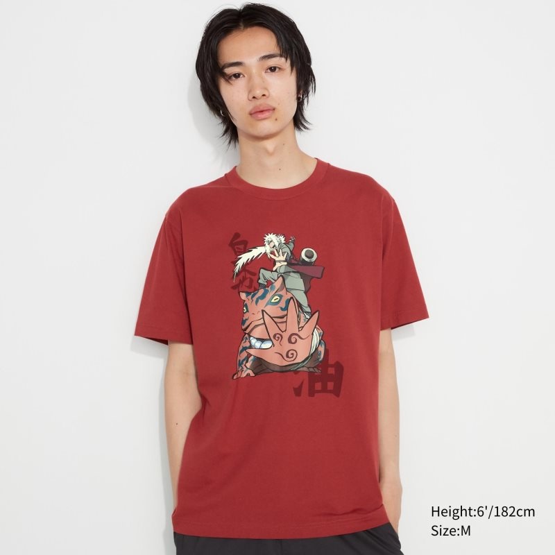 Men Uniqlo Naruto Ut Short-sleeve Graphic Jiraiya T Shirts Red | 7464275
