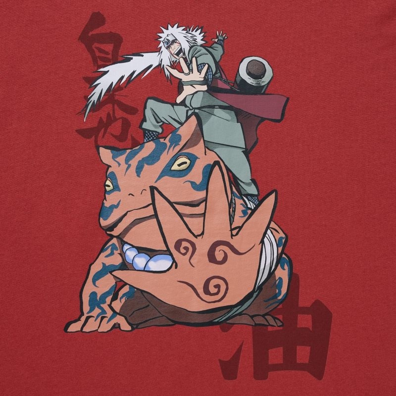 Men Uniqlo Naruto Ut Short-sleeve Graphic Jiraiya T Shirts Red | 7464275