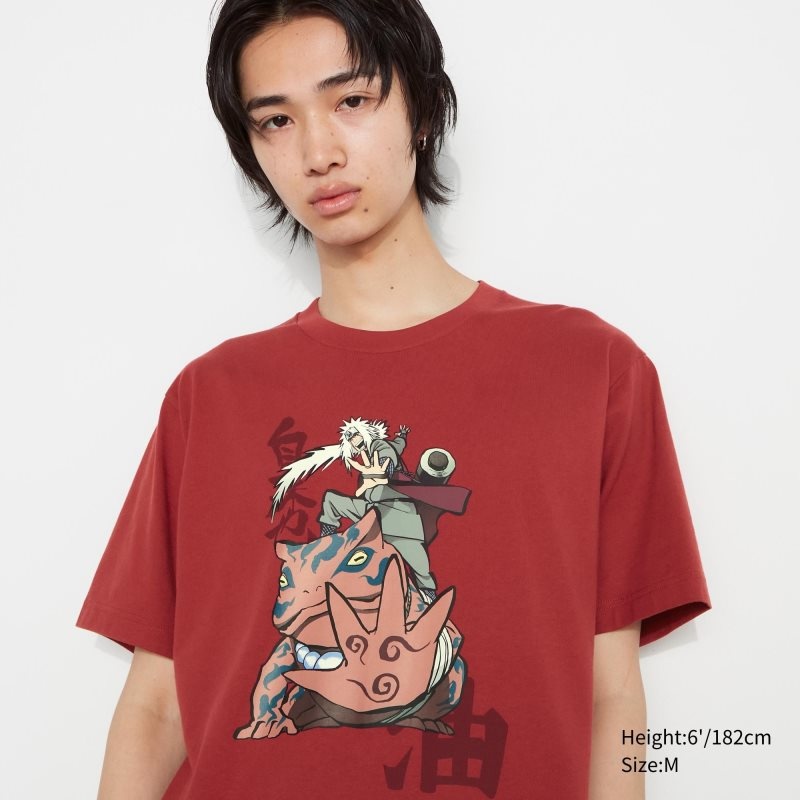 Men Uniqlo Naruto Ut Short-sleeve Graphic Jiraiya T Shirts Red | 7464275