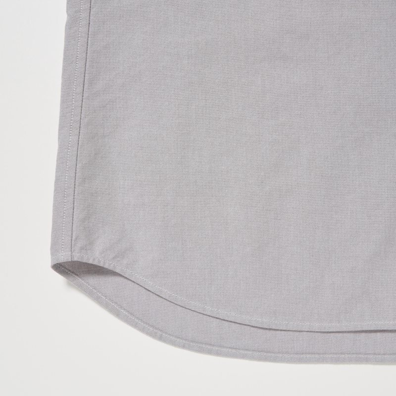 Men Uniqlo Oxford Slim-fit Long-sleeve Shirts Grey | 4672354