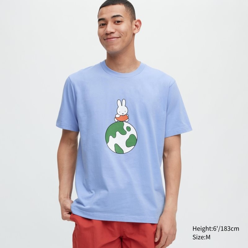 Men Uniqlo Peace For All Dick Bruna Short-sleeve Graphic T Shirts Blue | 2874678