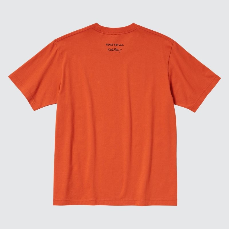 Men Uniqlo Peace For All Keith Haring Short-sleeve Graphic T Shirts Orange | 9824144
