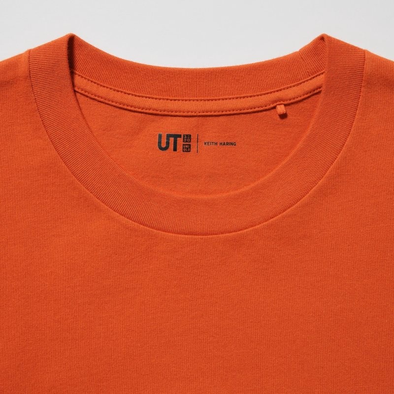 Men Uniqlo Peace For All Keith Haring Short-sleeve Graphic T Shirts Orange | 9824144