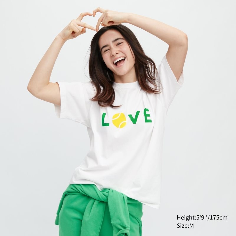 Men Uniqlo Peace For All Roger Federer Short-sleeve Graphic T Shirts White | 618934