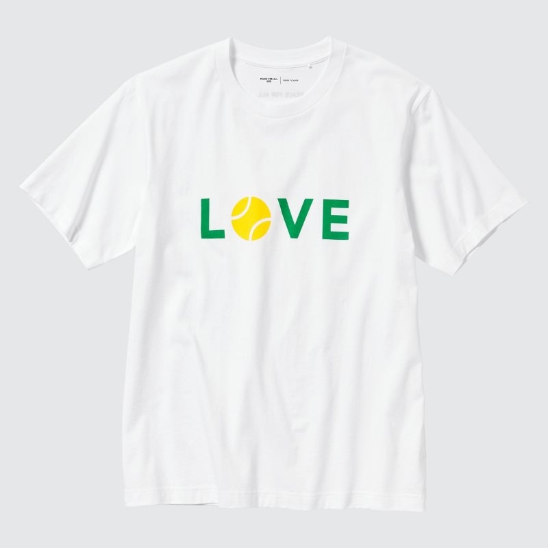 Men Uniqlo Peace For All Roger Federer Short-sleeve Graphic T Shirts White | 618934