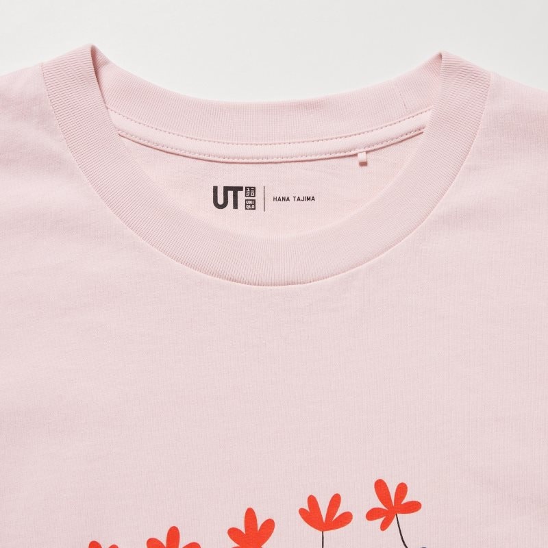 Men Uniqlo Peace For All Short-sleeve Graphic Hana Tajima T Shirts Pink | 3985930