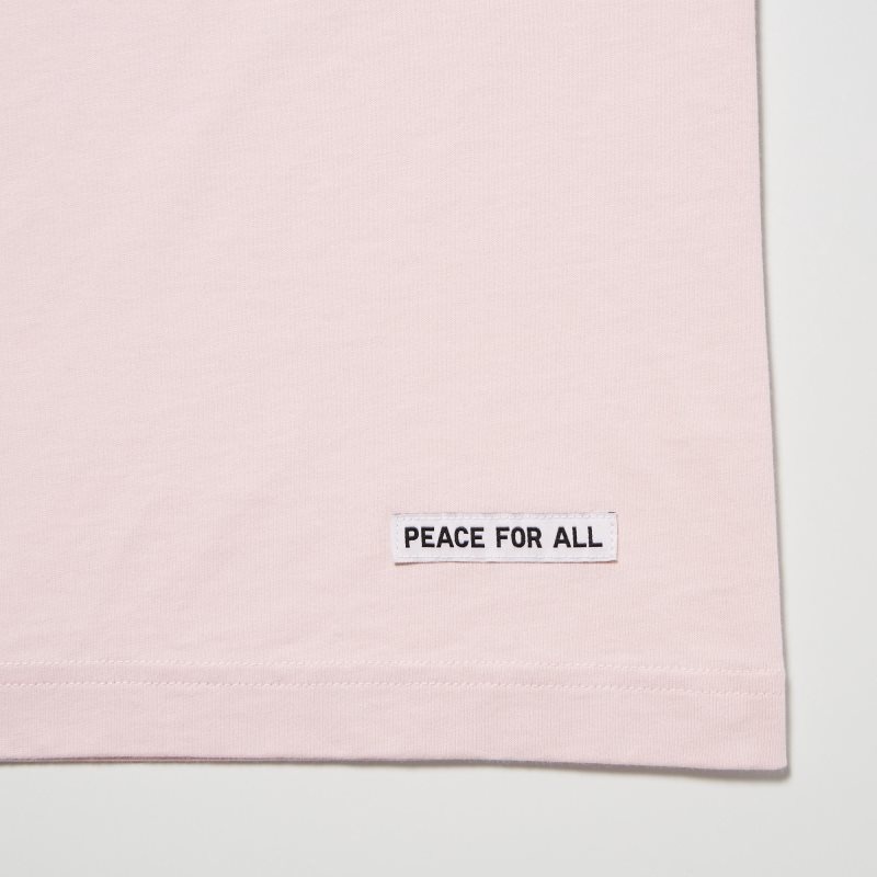 Men Uniqlo Peace For All Short-sleeve Graphic Hana Tajima T Shirts Pink | 3985930