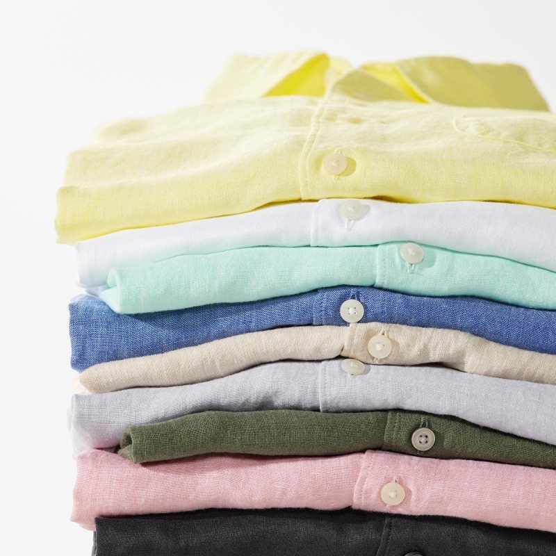 Men Uniqlo Premium Linen Long-sleeve Shirts Blue | 6908774