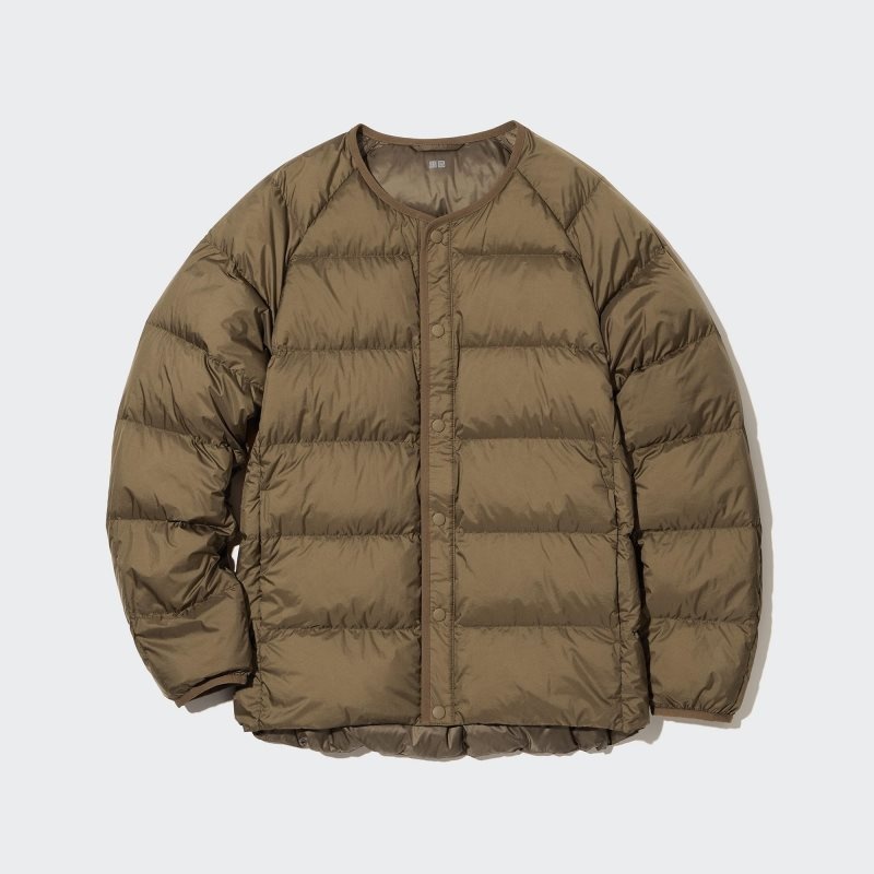 Men Uniqlo Recycled Down Jackets Olive | 9930957