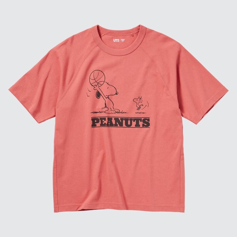 Men Uniqlo Retro Peanuts Ut Oversized Short-sleeve Graphic T Shirts Orange | 5628144