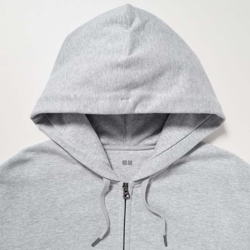 Men Uniqlo Sweat Full-zip Hoodie Grey | 3478310