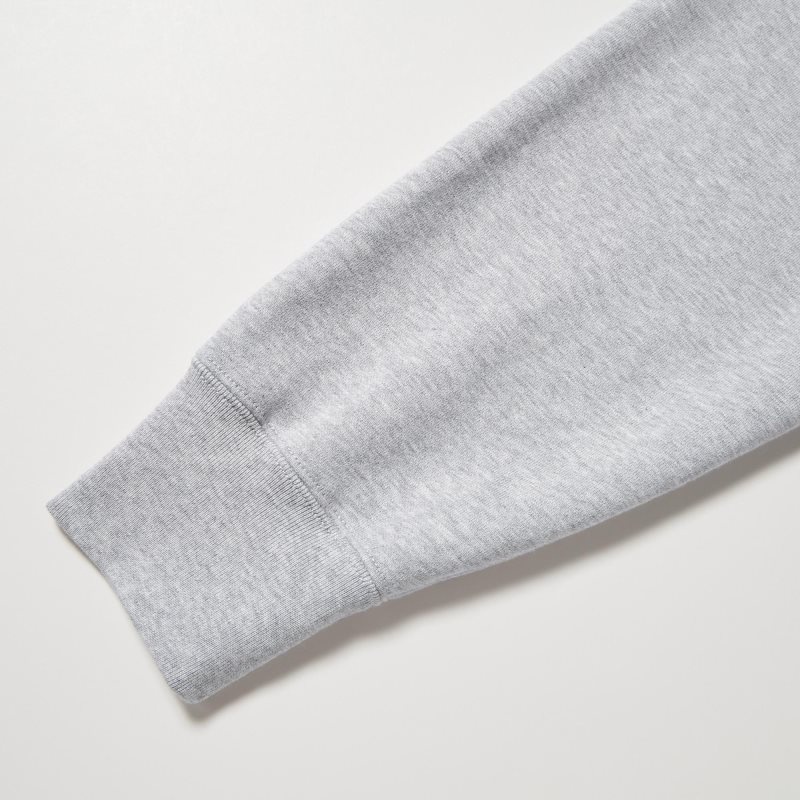 Men Uniqlo Sweat Full-zip Hoodie Grey | 3478310