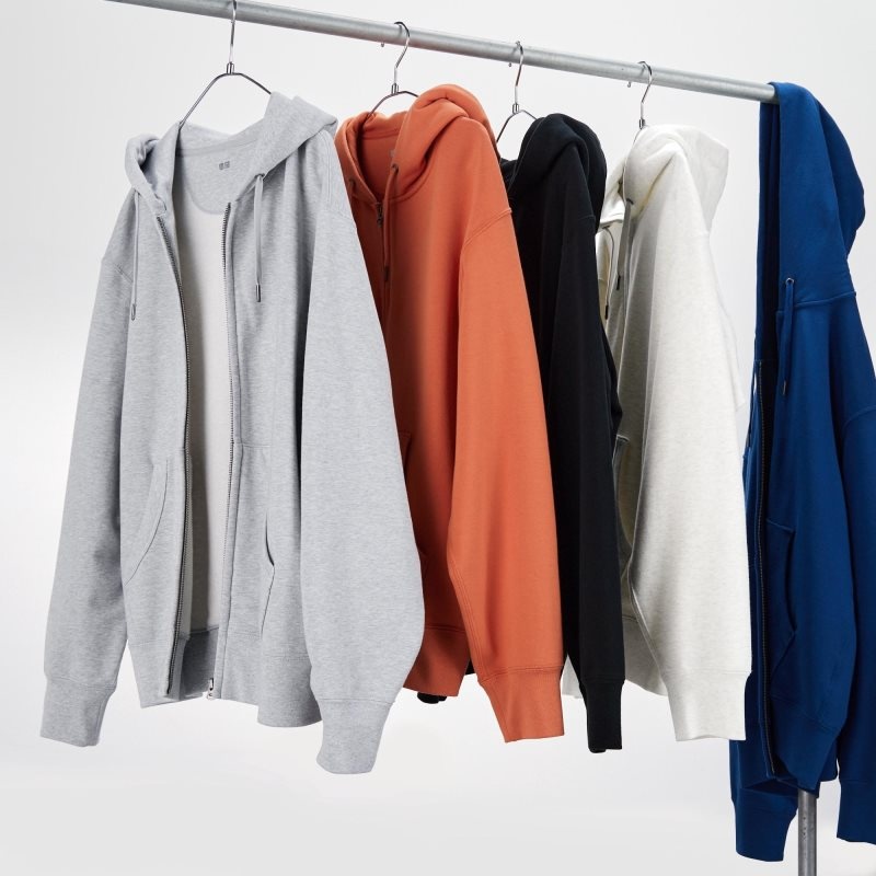 Men Uniqlo Sweat Full-zip Hoodie Grey | 3478310