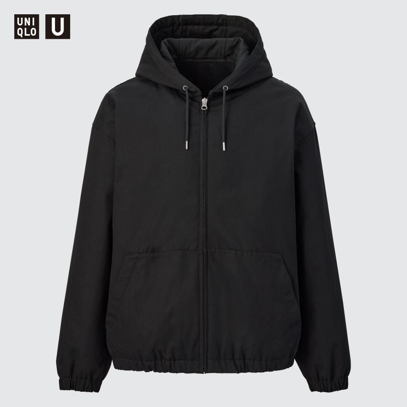 Men Uniqlo U Zip-up Jackets Black | 1992156