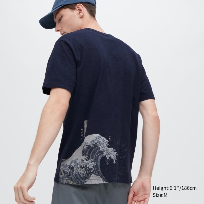 Men Uniqlo Ukiyo-e Ut Short-sleeve Graphic T Shirts Navy | 9219948