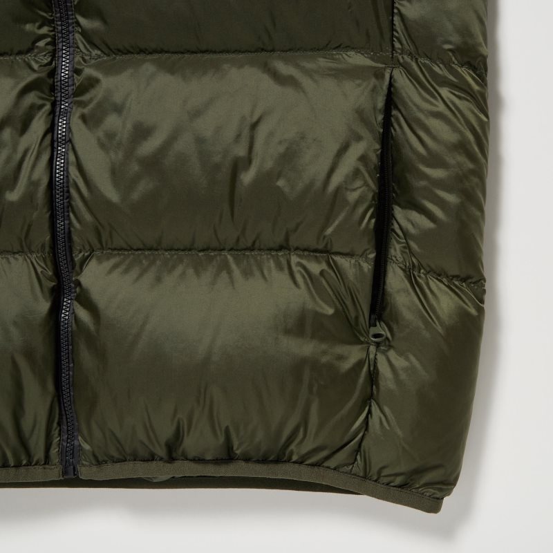 Men Uniqlo Ultra Light Down Color Block Vest Brown | 8035259