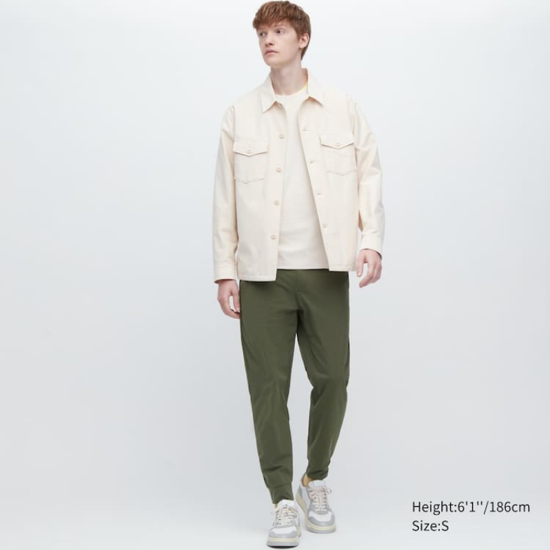 Men Uniqlo Ultra Stretch Dry-ex Jogger Pants Green | 9853653
