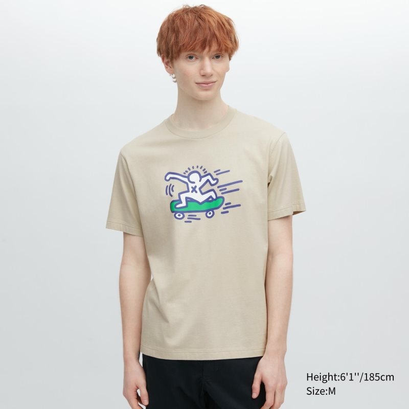 Men Uniqlo Ut Archive Ut Short Sleeve Graphic Keith Haring T Shirts Beige | 973852