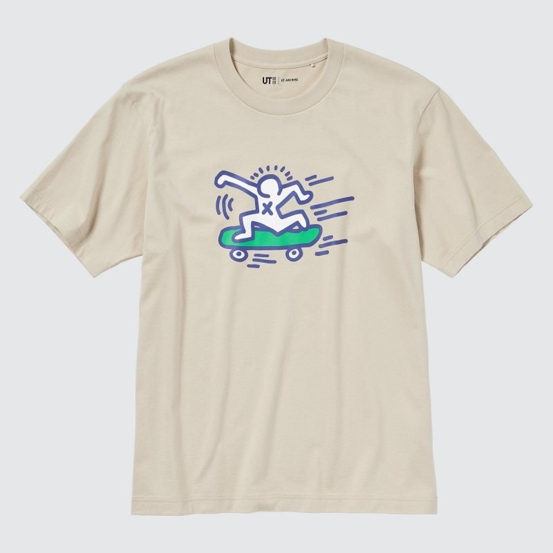 Men Uniqlo Ut Archive Ut Short Sleeve Graphic Keith Haring T Shirts Beige | 973852