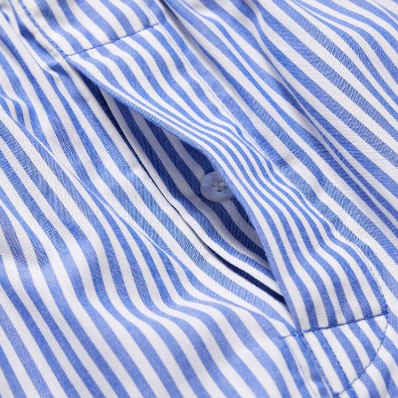 Men Uniqlo Woven Striped Boxer Underwear Blue | 9674126