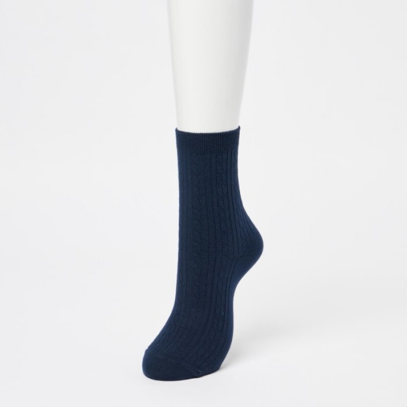 Women Uniqlo 3 Pack Socks Navy | 9303368