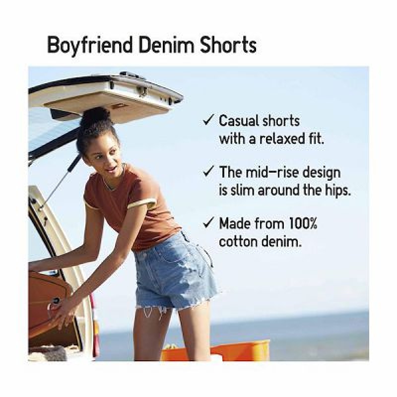 Women Uniqlo Boyfriend Denim Shorts Grey | 9236735