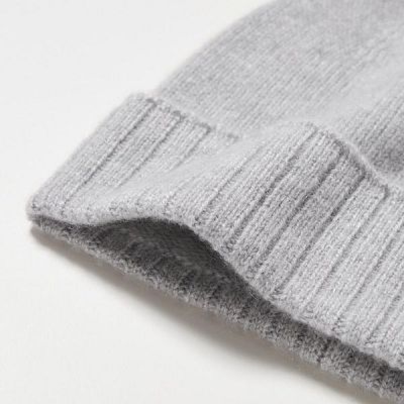 Women Uniqlo Cashmere Knitted Beanie Grey | 5985076