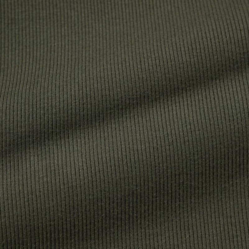 Women Uniqlo Dry Color Ribbed Tank Top Olive | 6044552