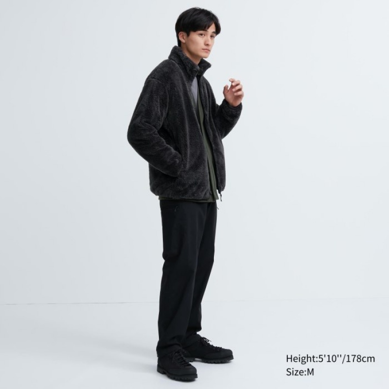 Women Uniqlo Fluffy Yarn Full-Zip Fleece Grey | 2239051