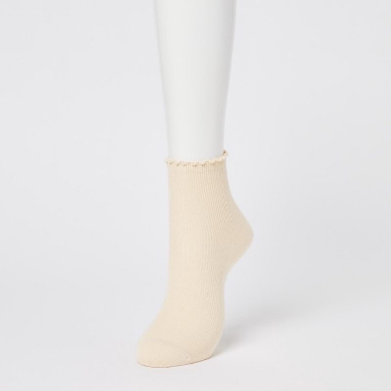 Women Uniqlo HEATTECH Crew Mellow Socks Beige | 5131154